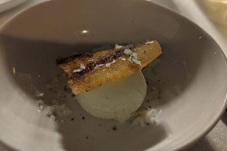 Sferificazione di una Cacio e pepe - Terrazza su Roma e dinner bond La resilienza di Imàgo ripagherà