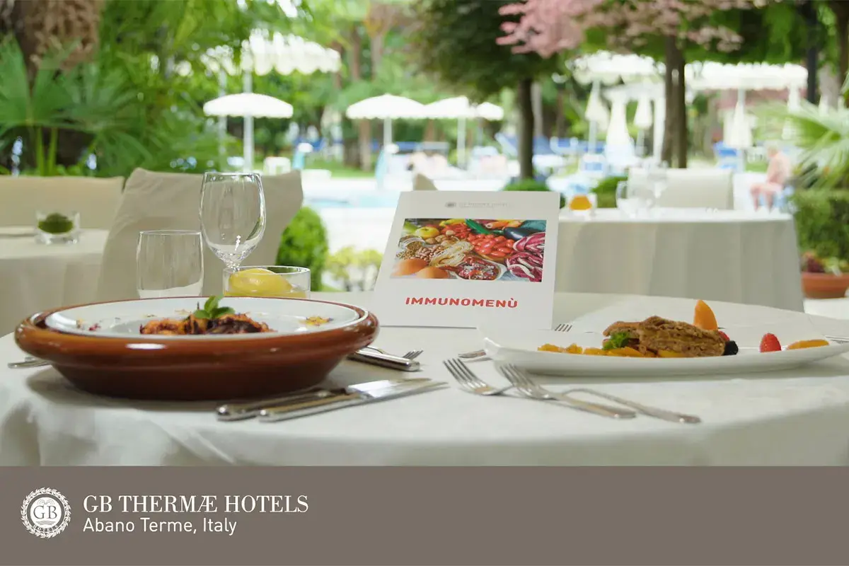 ImmunoMen&ugrave; su un tavolo di un GB Thermae Hotels Potenziare le difese immunitarieLe soluzioni dei GB Thermae Hotels