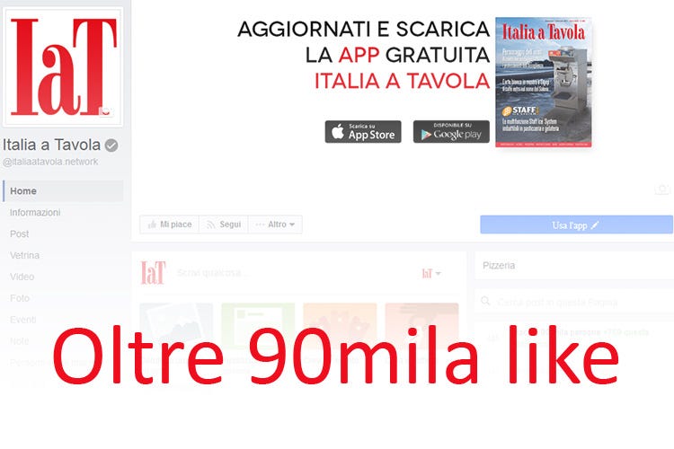 Italia a Tavola, 90mila like in Facebook 
Notizie di settore... a portata di tutti