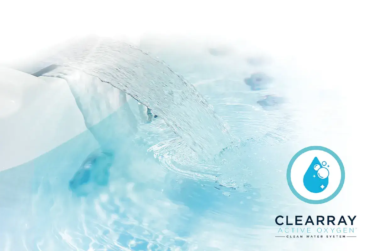 L'acqua ozonizzata viene esposta all'azione benefica dei raggi Uv-c Acqua pura e cristallina con Clearray Active Oxygen