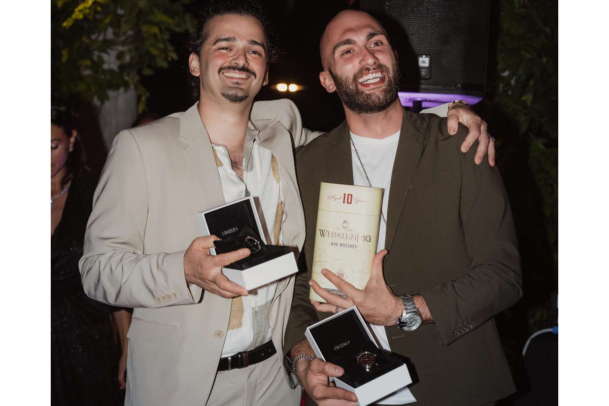Francesco Murano e Federico Manzi in rappresentanza del team Krudo Cocktail Bar Como Lake Cocktail Week il miglior drink è di Gabriele Contatore