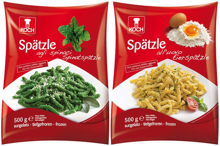 Spätzle Koch nella versione agli spinaci e nella versione all’uovo (La bontà della pasta Koch pronta in pochi minuti) Spätzle Koch nella versione agli spinaci e nella versione all’uovo (La bontà della pasta Koch pronta in pochi minuti)