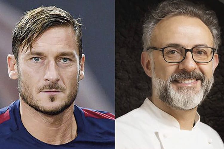 Francesco Totti e Massimo Bottura - La Lilt schiera Totti e Bottura Due fuoriclasse contro il cancro