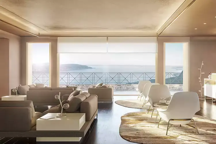 L'Area Lobby &egrave; stata impreziosita da nuances di grande raffinatezza Lefay Resort