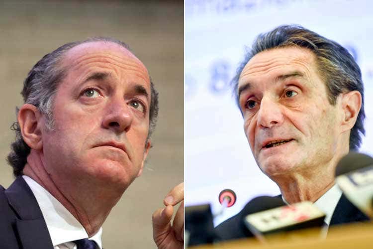 Luca Zaia e Attilio Fontana - Lombardia e Veneto chiudono tutto A ore la decisione finale
