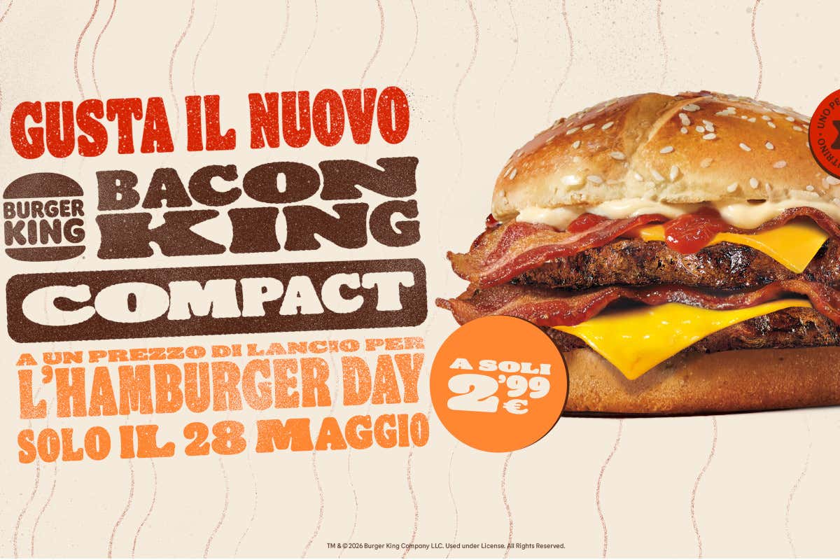 Bacon King Compact: lancio e promozione per l'Hamburger Day Hamburger Day Burger King amplia la linea Bacon King e lancia la versione Compact