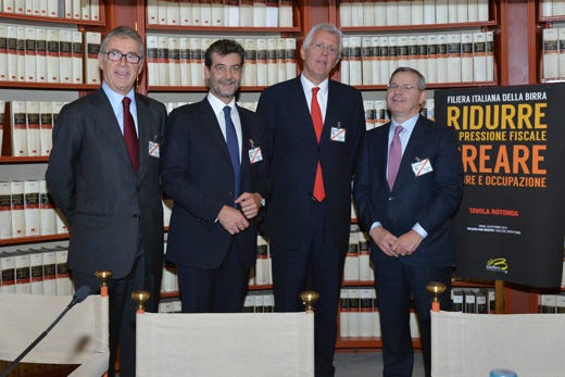da sinistra: Mario Resca, Mario Guidi, Alberto Frausin e Lino Enrico Stoppani