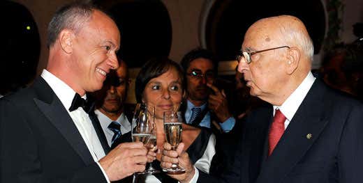 Enrico Martellozzo e Giorgio Napolitano; Foto: Fotolauro di Lauro Lenzoni Enrico Martellozzo e Giorgio Napolitano; Foto: Fotolauro di Lauro Lenzoni