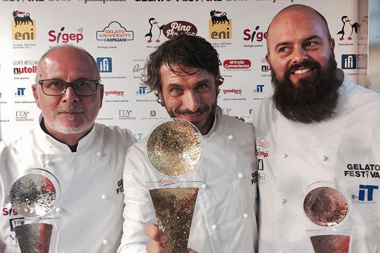 Vincenzo Lenci, Massimiliano Scotti e Giacomo Canteri - qMassimiliano Scotti Miglior gelatiere d'Europa