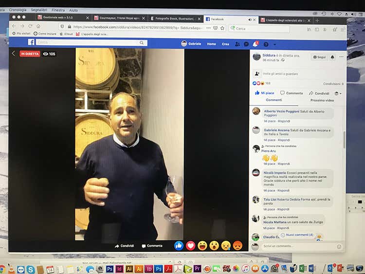 Diretta Facebook in Cantina Sidd&ugrave;ra Dal tour in vigna alla degustazione