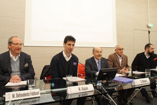 da sinistra: Mauro Defendente Febbrari, Massimiliano Alajmo, Sergio Rebecca, Joško Gravner e Raffaele Alajmo
