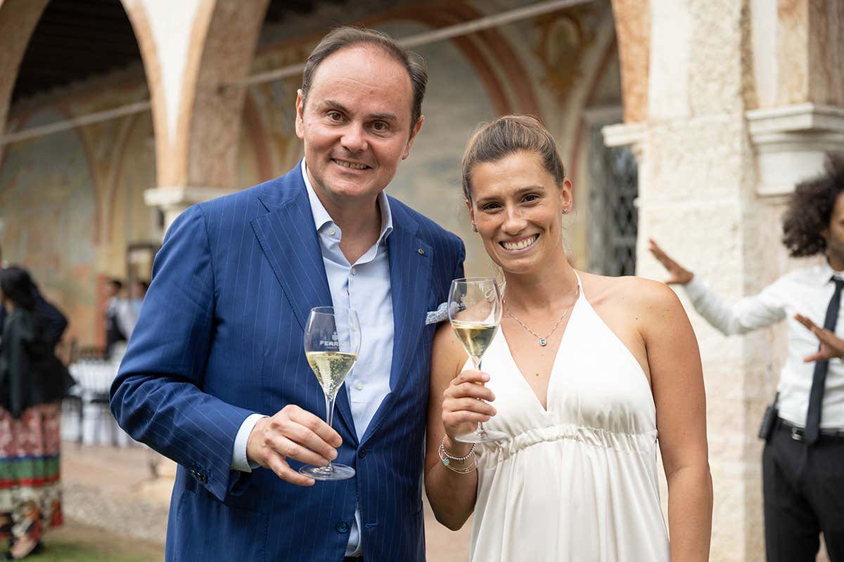 Matteo Lunelli con Francesca Dallapè I 120 anni di Ferrari Spumanti, bollicine che hanno fatto la storia