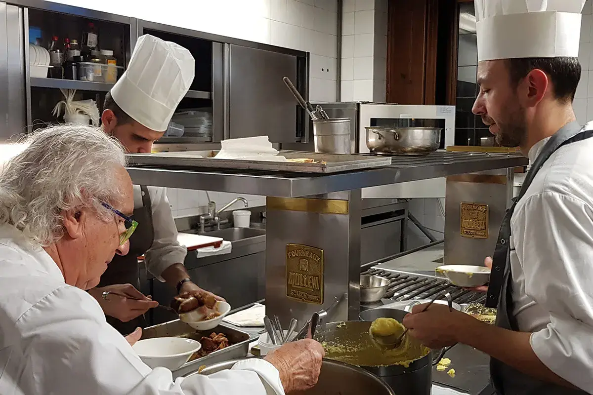 Ezio Santin e Maurizio Gerola in cucina