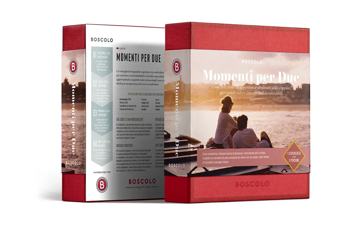 Il cofanetto Momenti per due Dal giro in vespa alle citt&agrave; pi&ugrave; romantiche: le idee di Boscolo Gift Love Collection
