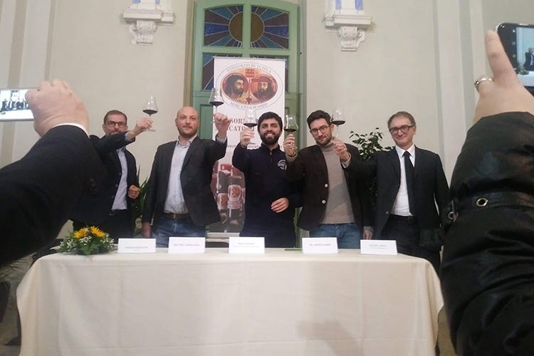Stefano Pezzotta, Dario Violi, On. Marco Zanni, Davide Casati e Paolo Russo (Il Moscato di Scanzo ha il suo bicchiere)