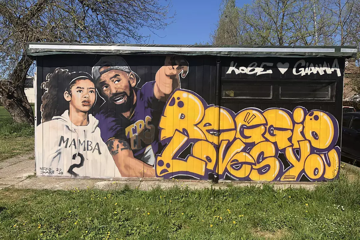 Murales Kobe, parco del Noce, Reggio Emilia, foto di Elisa Rozzi, credit Visit Emilia Ma come bello andare in giro per i &ldquo;Banksy emiliani&rdquo;