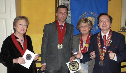 da sinistra: Mara Tei Conti, Daniele Vallisa, Maria Grazia e Carlo Musajo Somma di Galesano