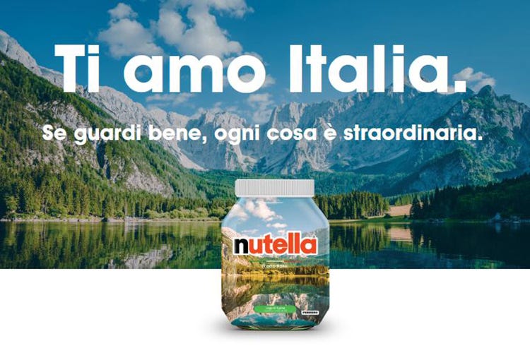 Il barattolo di Nutella nella special edition - Enit griffa i barattoli NutellaBellezze italiane sul barattolo