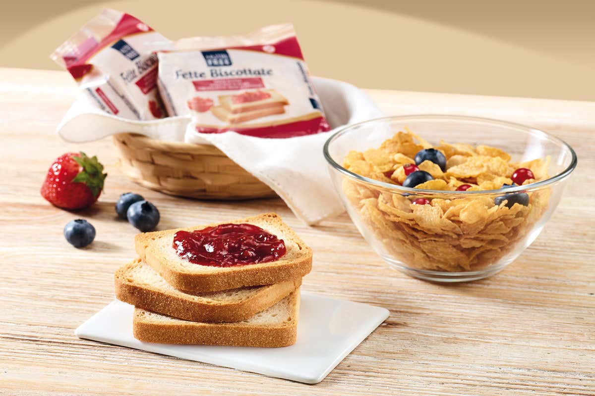 Fette biscottate monoporzione Cornetti e brioche Nutrifree, assortimento completo per il fuori casa