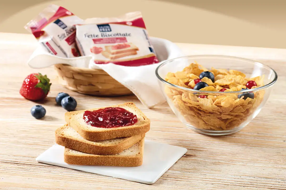 Fette biscottate monoporzione Cornetti e brioche Nutrifree, assortimento completo per il fuori casa