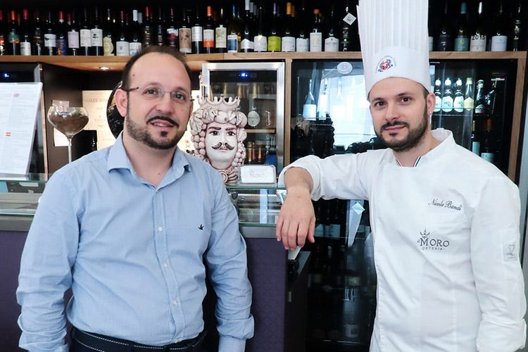 Enzo e Nicola Bandi (Osteria Il Moro nel centro di Trapani Cucina siciliana e sperimentazione)