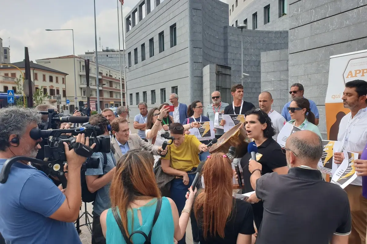 Un momento della manifestazione a Padova 