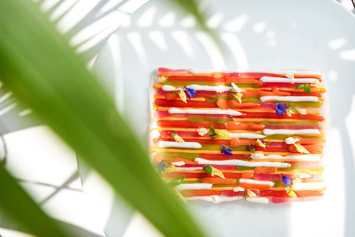 Panzanella di dentice La nuova vita de Il Fogliano Hotel a Latina