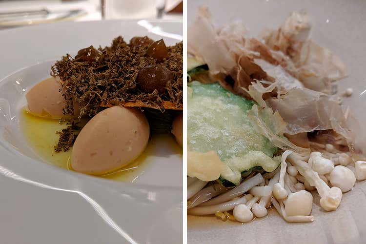 Gnocchi di trota salmonata by Petit Royal / Somen di lunga vita by Gong (Paolo Griffa gioca con l'Oriente Gong per una sera al Petit Royal)