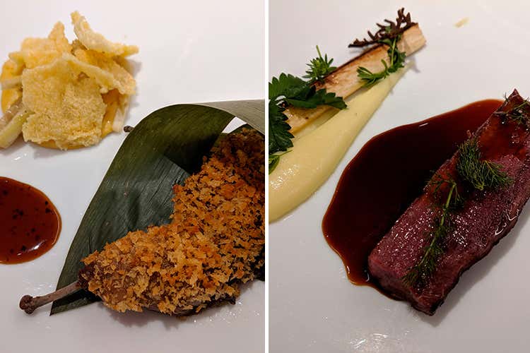 Quaglia del Mendicante by Gong - Filetto di cervo by Petit Royal (Paolo Griffa gioca con l'Oriente Gong per una sera al Petit Royal)