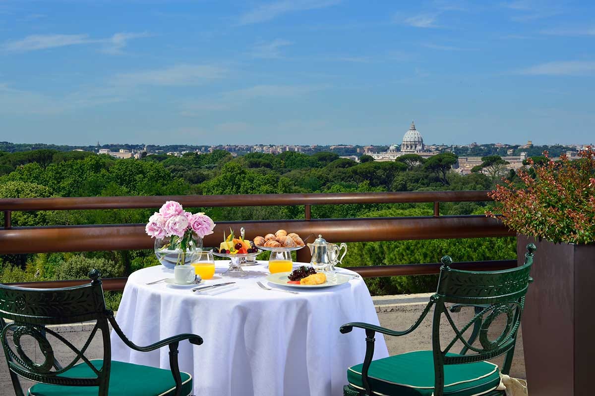 Colazione con vista panoramica sulla Città eterna Benessere, cucina gourmet e tanti servizi: il Parco dei Principi meta al top