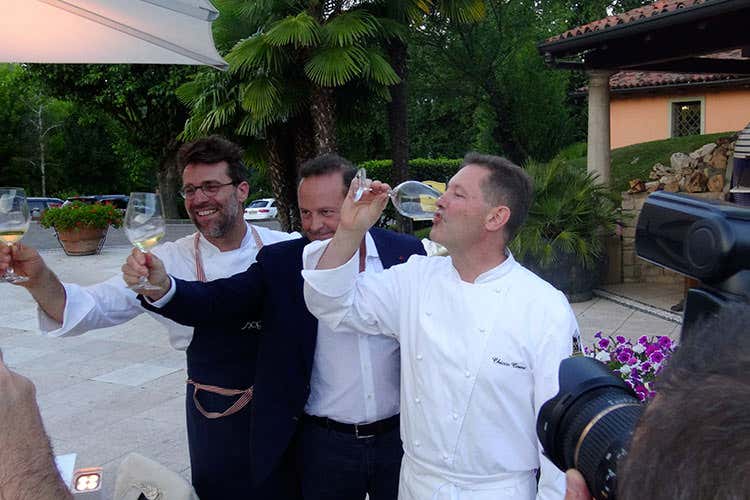 Renato Bosco, Francesco e Chicco Cerea (Pizza & Champagne Cinque appuntamenti alla Cantalupa)