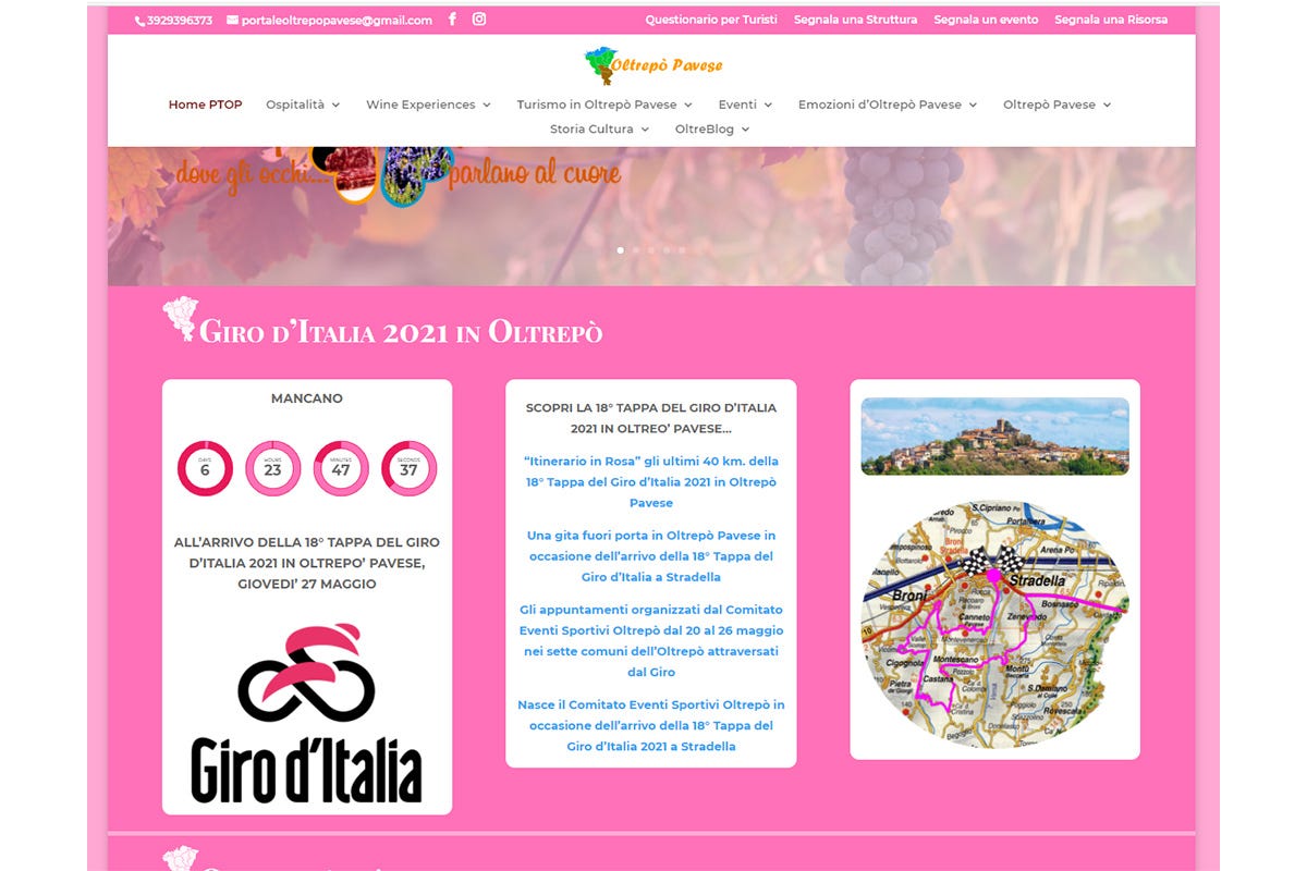Portale Turistico Oltrepò Pavese Con il Giro d’Italia diventa rosa