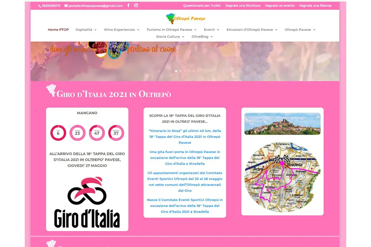 Portale Turistico Oltrep&ograve; Pavese Con il Giro d&rsquo;Italia diventa rosa
