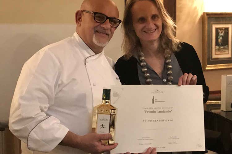 Claudio Sadler e Diana Frescobaldi (Premio Laudemio, seconda edizione La vittoria al piatto firmato Claudio Sadler)