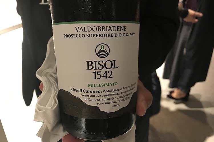 L'etichetta di Bisol (Prosecco con il dolce e panettone a tutto pasto)