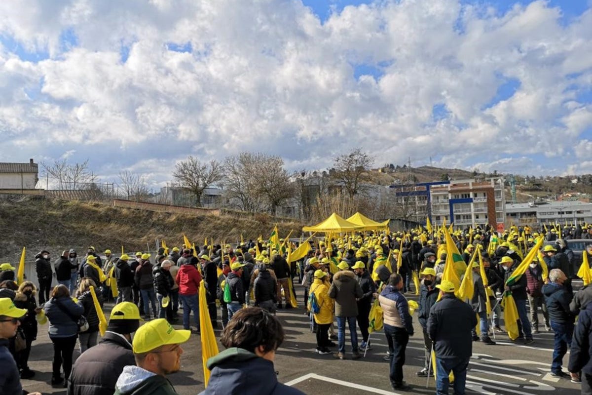 La manifestazione di Coldiretti a Potenza Dall'Europa solo briciole: agricoltori di nuovo in piazza