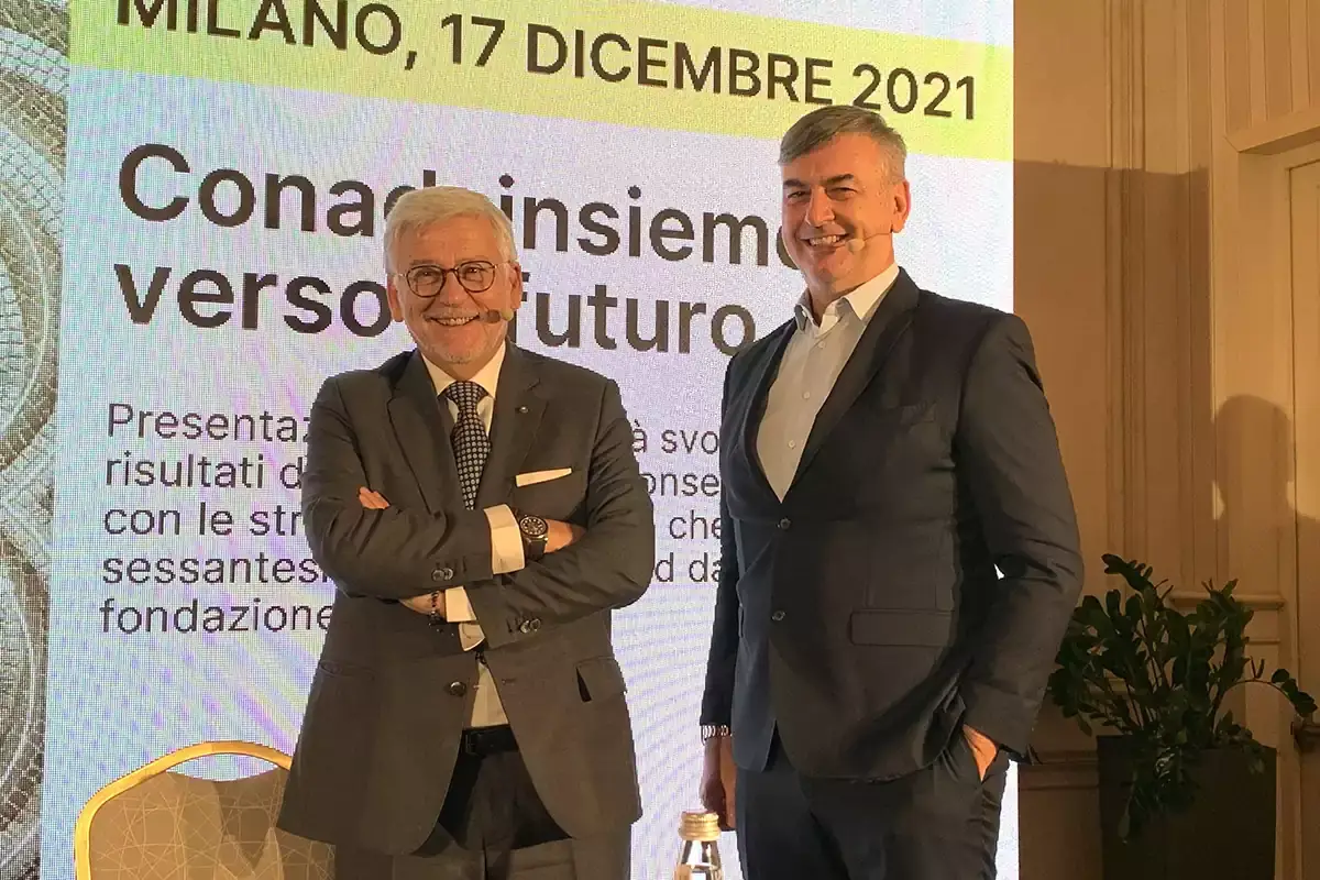 Francesco Pugliese e Francesco Avanzini Conad: fatturato 2021 a 16,9 miliardi di euro ( 6%)