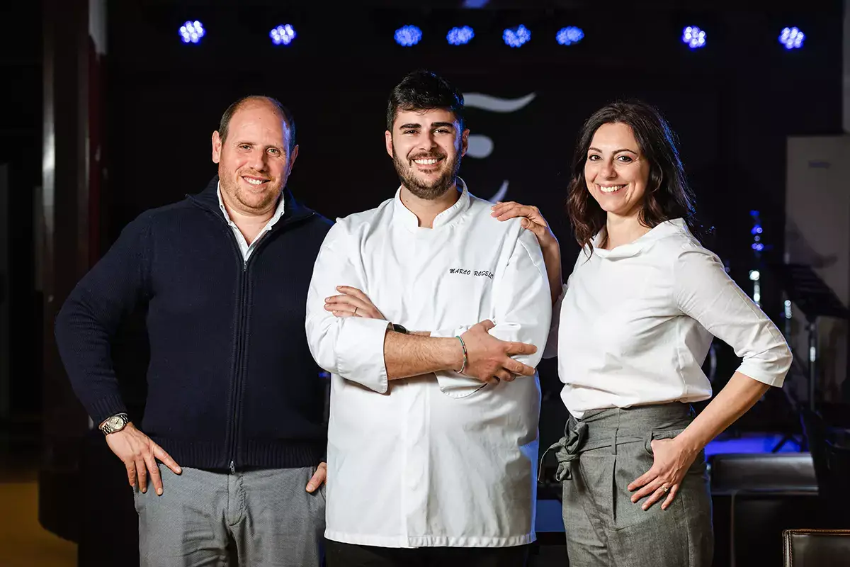  Remo Proietto e Daria Venuto con chef Marco Roselli&nbsp; 