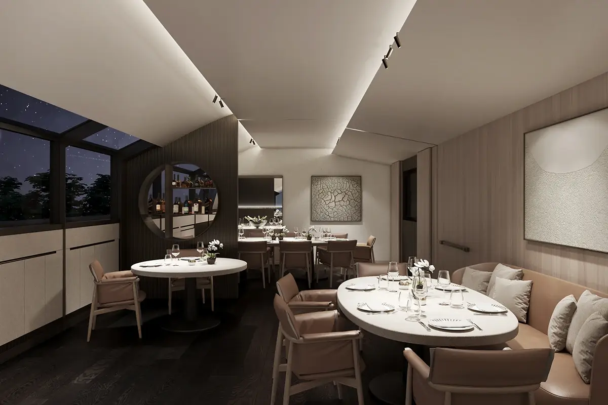 Render del nuovo ristorante Andrea Aprea. Flaviano Capriotti Architetti Andrea Aprea scoglie il mistero. Ecco dove sar&agrave; il suo nuovo ristorante milanese