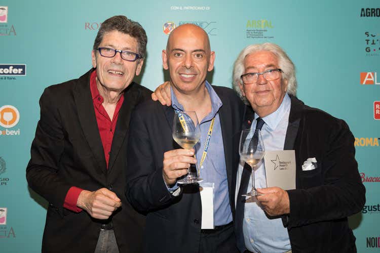Luigi Cremona, Fabio Carnevali e Jerry Bortolan (Restaurant Awards Lazio 2018 Im&agrave;go eletto miglior ristorante gourmet)