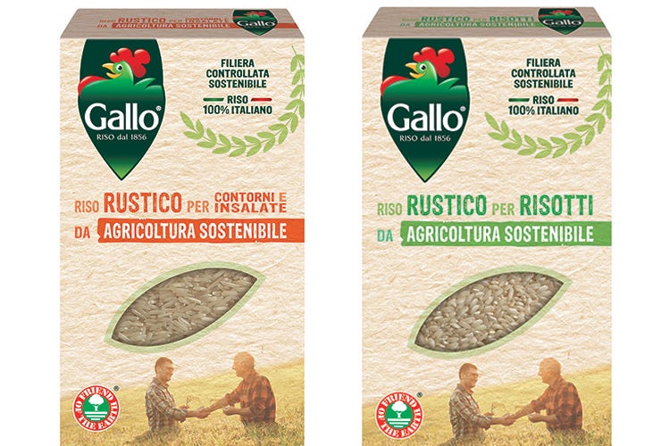 (Riso Gallo sceglie l'agricoltura sostenibile Rustico è certificato Friend of the Earth)