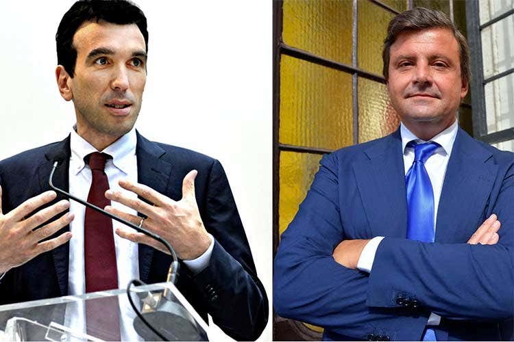 Maurizio Martina e Carlo Calenda (Riso, l'Italia chiede tutela all'Ue dall'import a dazio zero dai Paesi Eba)