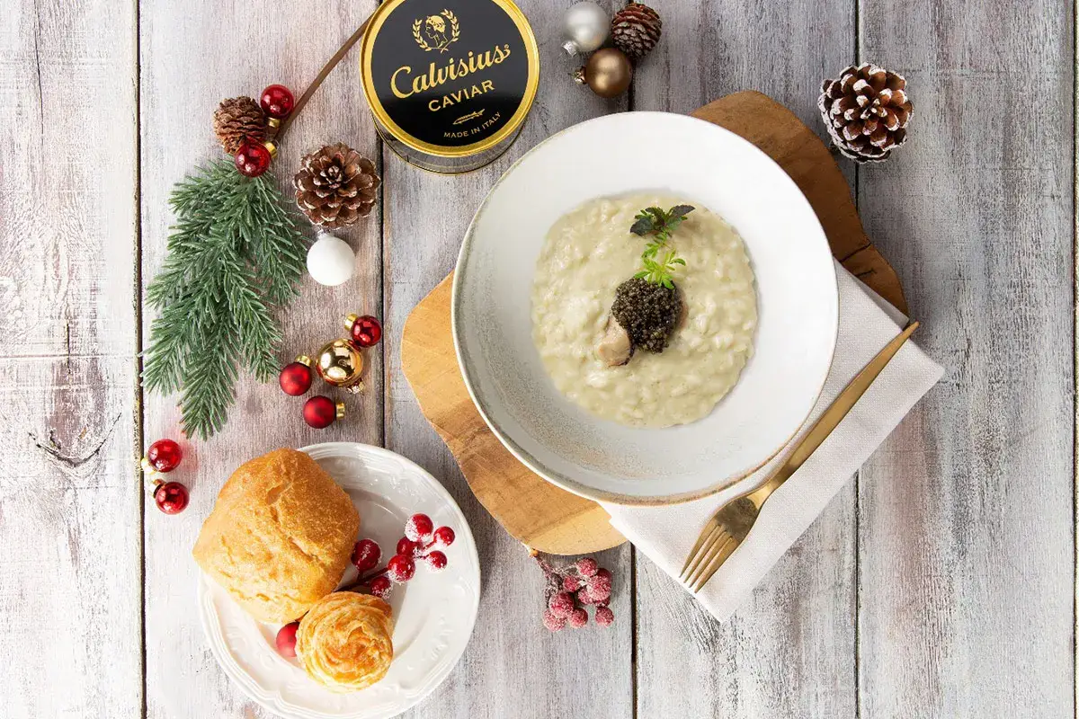 Risotto al burro d&rsquo;ostrica e Calvisius Risotto al burro d&rsquo;ostrica e Calvisius