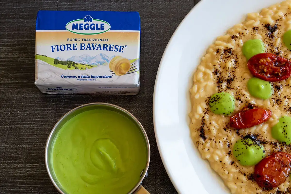 Risotto primavera con Burro Tradizionale Fiore Bavarese Meggle Risotto primavera con Burro Tradizionale Fiore Bavarese Meggle