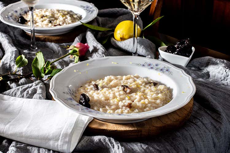 Risotto al limone e prugne della California