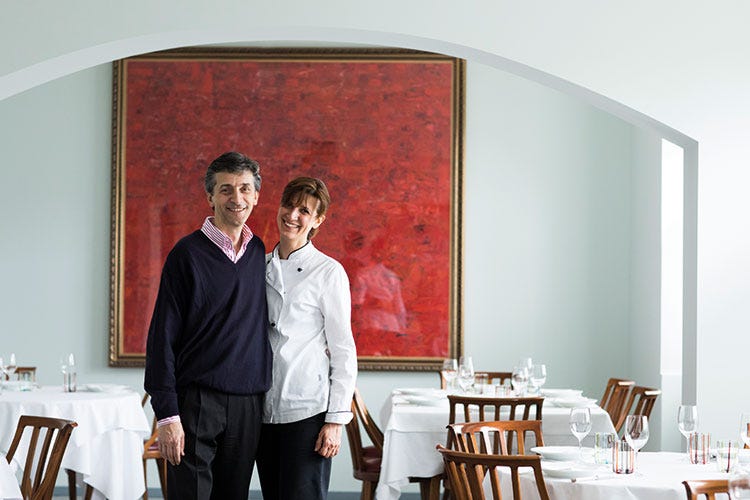 Massimo Milano e Federica Rossini (Ristorante Cacciatori a Cartosio 200 anni di cucina con la famiglia Milano)