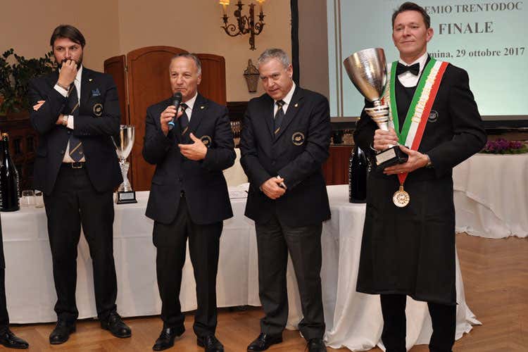 Cristiano Cini, Camillo Privitera, Antonello Maietta e Roberto Anesi (Roberto Anesi, Miglior sommelier Ais «Dietro a ogni vino, una storia nascosta»)
