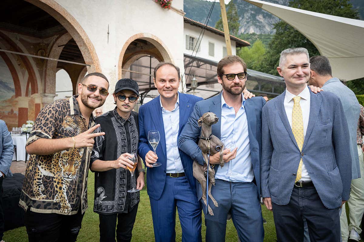 Rocco Hunt, Fabio Rovazzi, Matteo Lunelli, Tomaso Trussardi e Alberto Santini I 120 anni di Ferrari Spumanti, bollicine che hanno fatto la storia