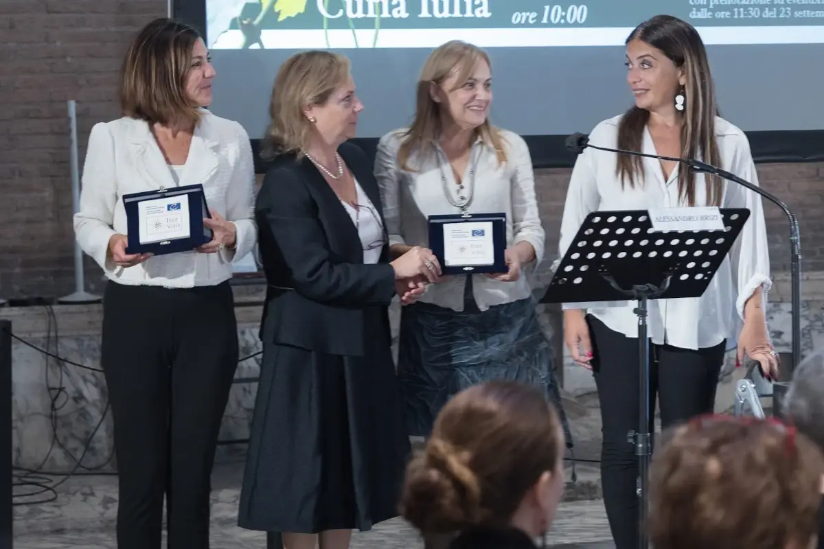 Un momento della premiazione Il Vigneto Barberini &egrave; nell'iter Vitis del Consiglio d'Europa
