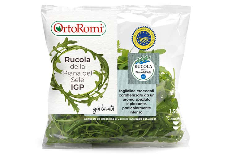 La confezione riciclabile di Rucola della Piana del Sele Igp Rucola della Piana del Sele Igp Da OrtoRomi, un aroma intenso La confezione riciclabile di Rucola della Piana del Sele Igp Rucola della Piana del Sele Igp Da OrtoRomi, un aroma intenso